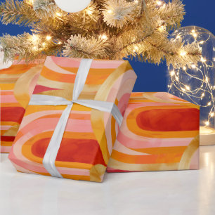 Colourful Life Whimsical Christmas Arch Shapes Wrapping Paper