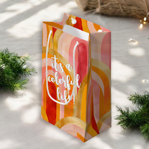 Colourful Life Whimsical Happy Holiday Small Gift Bag