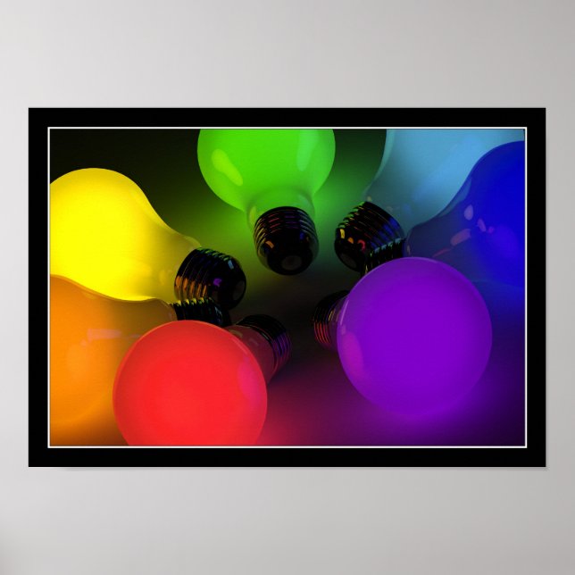 Colourful light bulbs - Poster (Front)