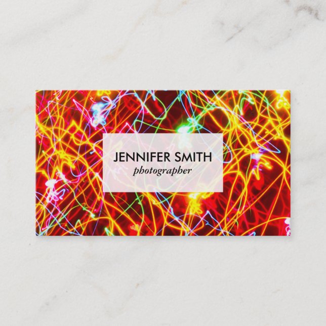 Colourful Light Trails Business Card (Front)