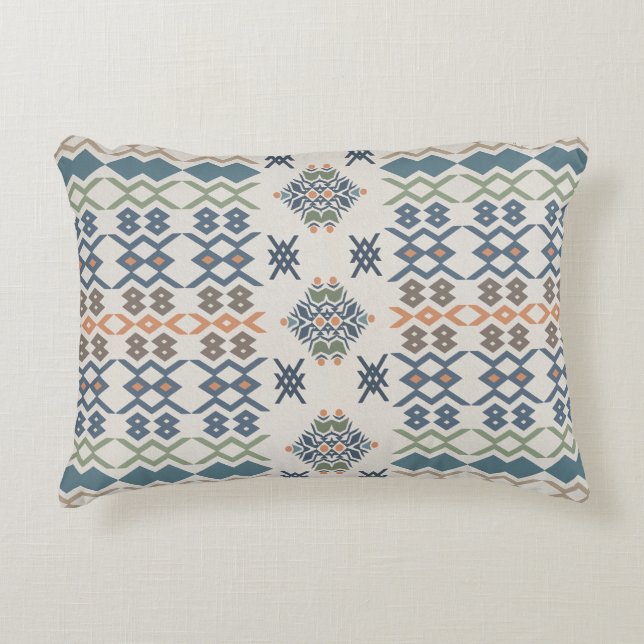 Colourful Light Tribal Abstract Throw Pillow (Front)