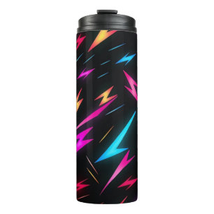 Colourful Lightning Bolt Pattern Thermal Tumbler