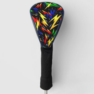 Colourful Lightning Bolts Golf Head Cover