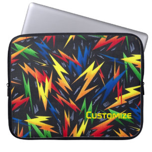 Colourful Lightning Bolts Pattern Laptop Sleeve