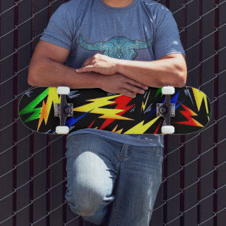 Colourful Lightning Bolts Skateboard