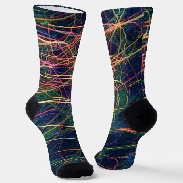 Colourful Lightning Style Funky Socks (Angled)