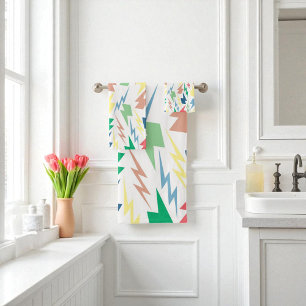 Colourful Lightning Y2K Indie Vibrant Bathrooms Bath Towel Set