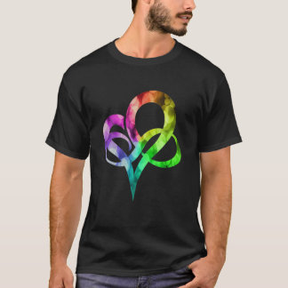 Colourful Lights Infinity Heart Poly Pride Polyamo T-Shirt