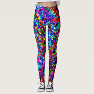 Colourful Lights Mosaic Art Leggings