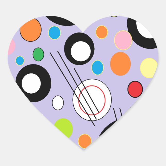 Colourful Lilac Heart Sticker (Front)