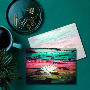 Colourful Lilypads and Water Lily Nature Photo Card