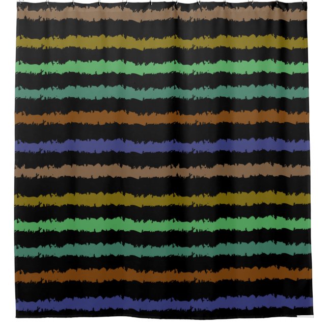 Colourful Line Abstract Pattern Shower Curtain (Front)