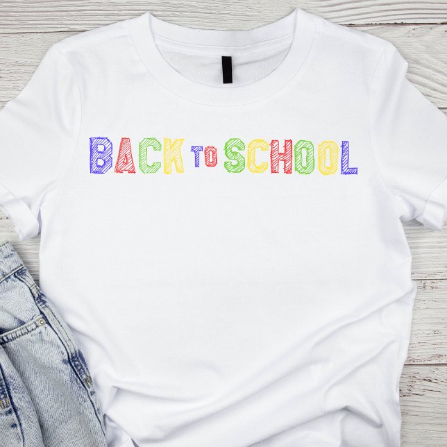 Colourful Line Art Back to School T-Shirt (Creator Uploaded)