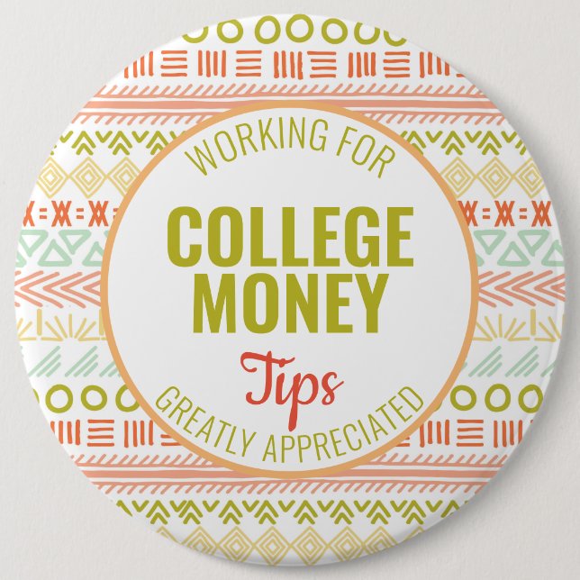 Colourful Line Art Tips Appreciated | College Mone 6 Cm Round Badge (Front)