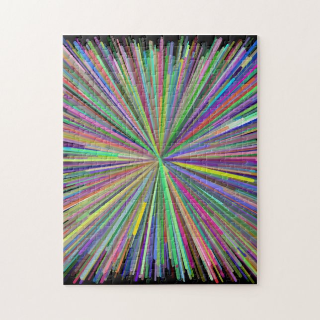 Colourful Line Burst Pattern Puzzle (Vertical)