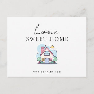 Colourful Line Home Sweet Home New Homeowner Postcard