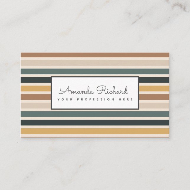 Colourful Lined Business Card (Front)