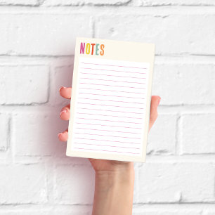 Colourful Lined Cream  Post-it Notes