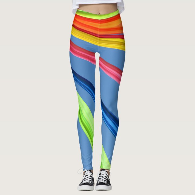 Colourful lined leggings (Front)