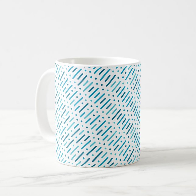 Colourful Lines and Dots Pattern Coffee Mug (Front Left)