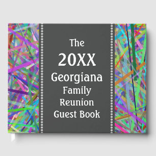 Colourful Lines Family Reunion Guest Book