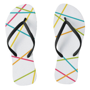 Colourful lines geometric design jandals