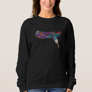 Colourful Lines Paint Drip Rainbow Brush Stroke Un Sweatshirt