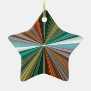 Colourful lines pattern ceramic tree decoration