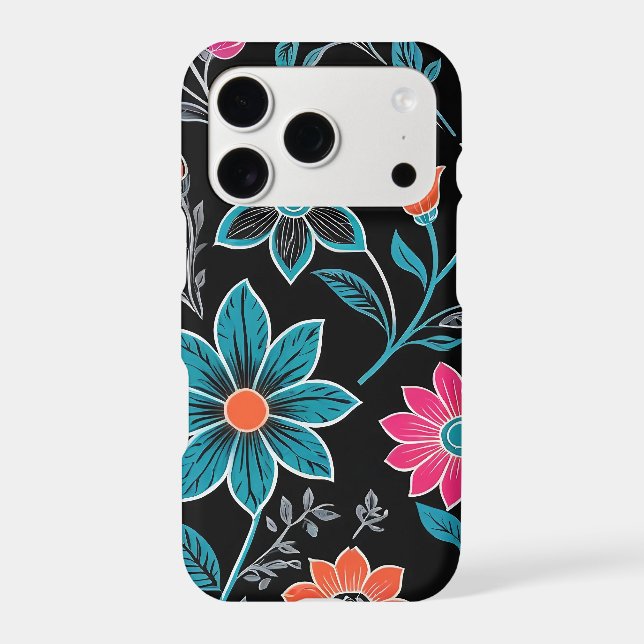 Colourful Linoprint Floral Pattern (Back)