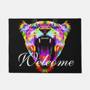 Colourful Lion Art  - Welcome Doormat