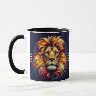 Colourful Lion Face – Vibrant Artistic Mug