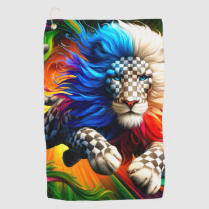 Colourful Lion Golf Towel