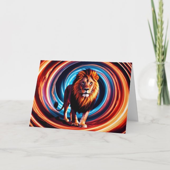 Colourful Lion Gyre Card (Front)