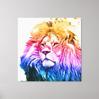 Colourful Lion Head Portrait