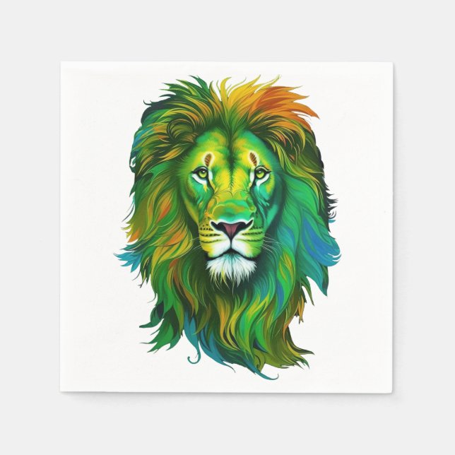 Colourful lion napkin (Front)