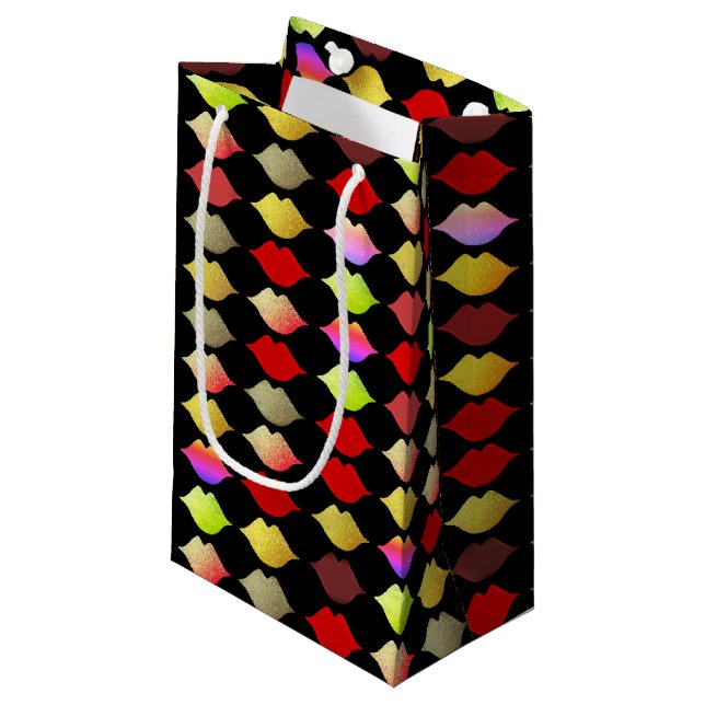 colourful lips small gift bag (Front Angled)