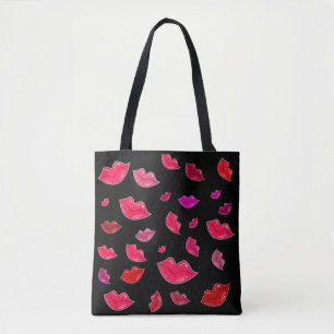 Colourful lips tote bag