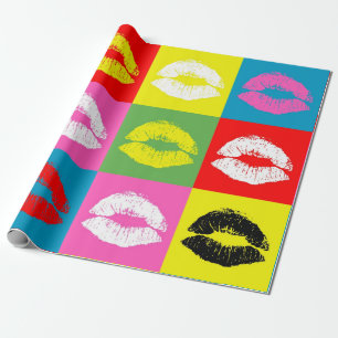 Colourful lips wrapping paper