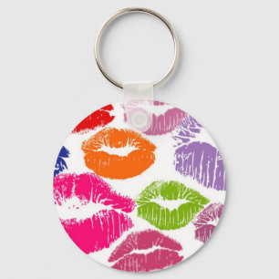 Colourful Lipstick Kisses Lip Colour Key Ring