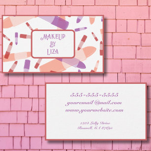Colourful Lipstick Tubes Make Up Artist Beauty  Business Card