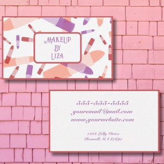 Colourful Lipstick Tubes Make Up Artist Beauty  Business Card