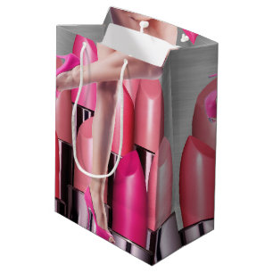 Colourful Lipsticks & Lady In High Heels Medium Gift Bag