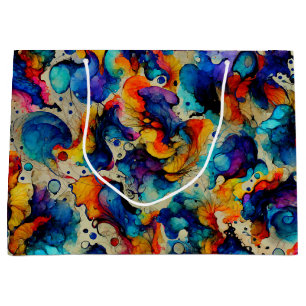 Colourful Liquid Ink Abstraction Large Gift Bag