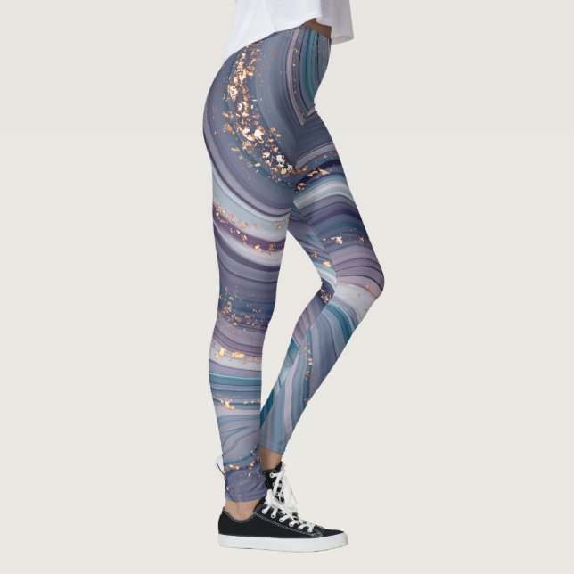 Colourful Liquid Marbled  Leggings (Right)