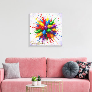 Colourful Liquid Paint Explosion Abstract Art Canvas Print