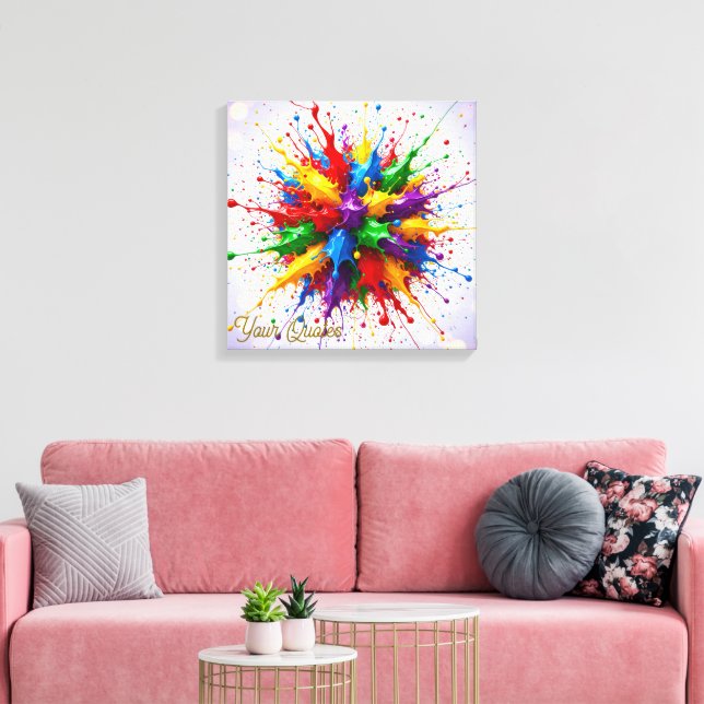 Colourful Liquid Paint Explosion Abstract Art Canvas Print (Insitu(LivingRoom))