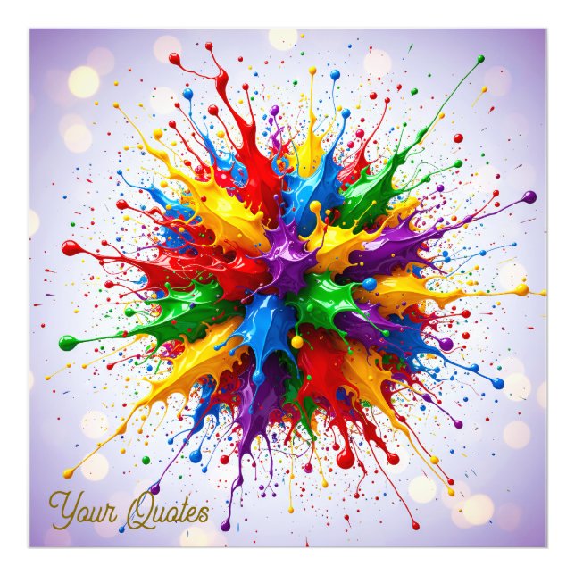 Colourful Liquid Paint Explosion Abstract Art Photo Print (Front)