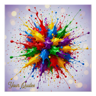 Colourful Liquid Paint Explosion Abstract Art Poster