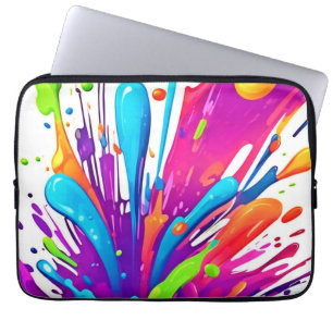 Colourful Liquid Paint Splashes Laptop Sleeve