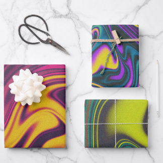 Colourful liquid swirl marble wrapping paper